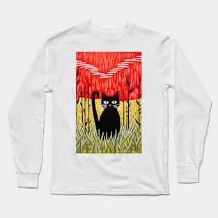 Riso-graphic Cat's Joyful Field Long Sleeve T-Shirt